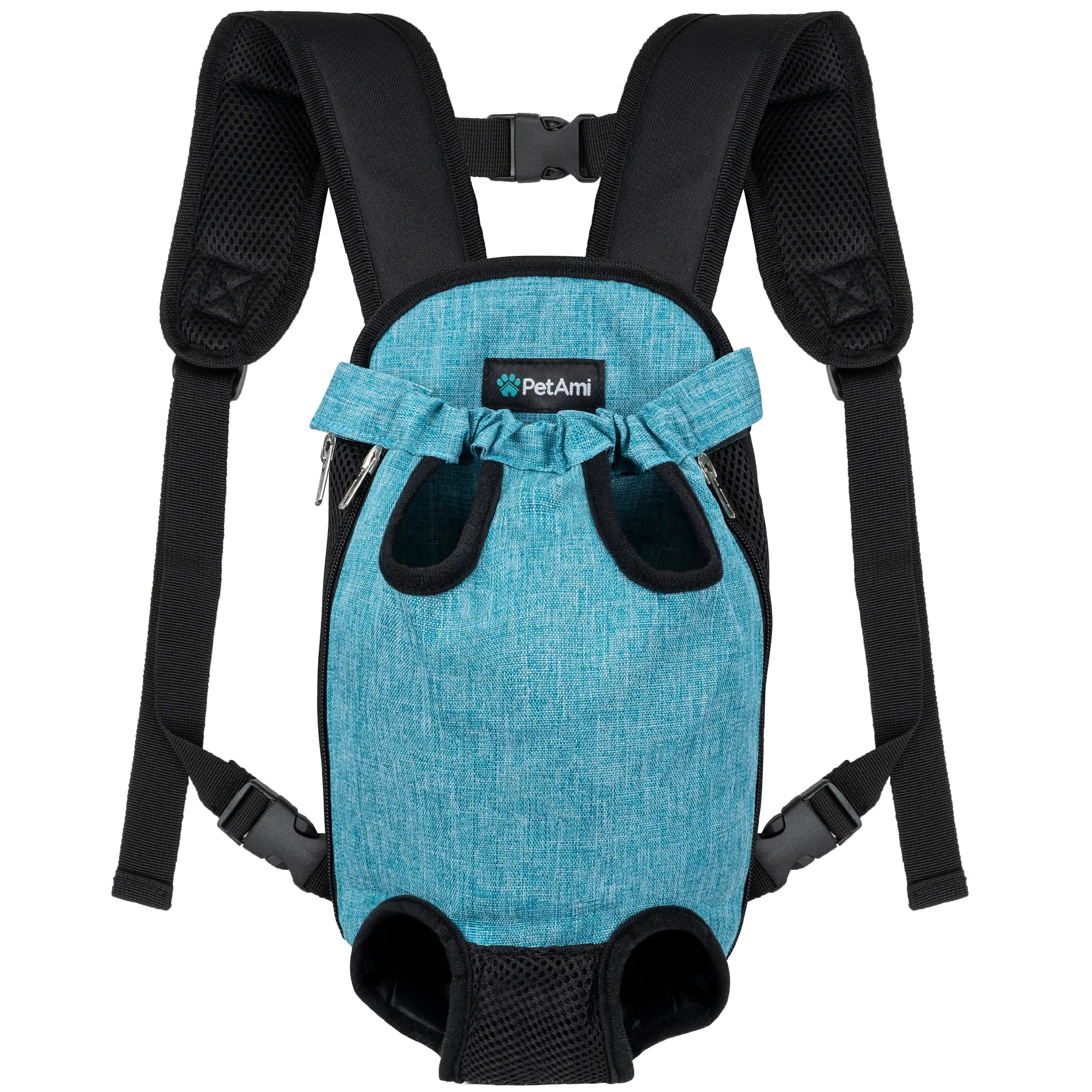 Petami Dog Carrier Backpack, Adjustable Dog Pet Cat Front Carrier Backpack | Ventilated Dog Chest Carrier for Hiking Camping Travel, Sling Bag for Small Medium Dog Cat and Puppies