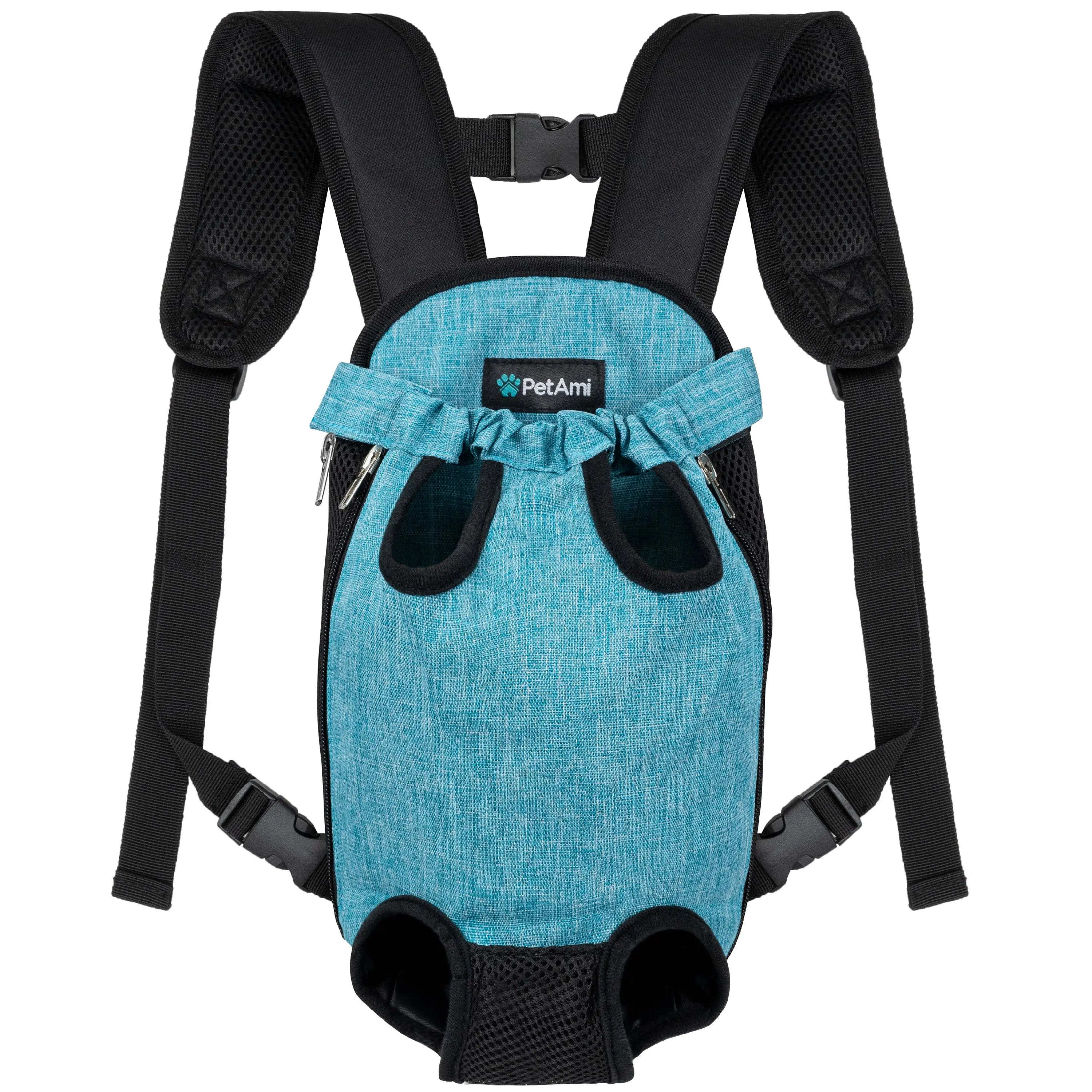 Petami Dog Carrier Backpack, Adjustable Dog Pet Cat Front Carrier Backpack | Ventilated Dog Chest Carrier for Hiking Camping Travel, Sling Bag for Small Medium Dog Cat and Puppies