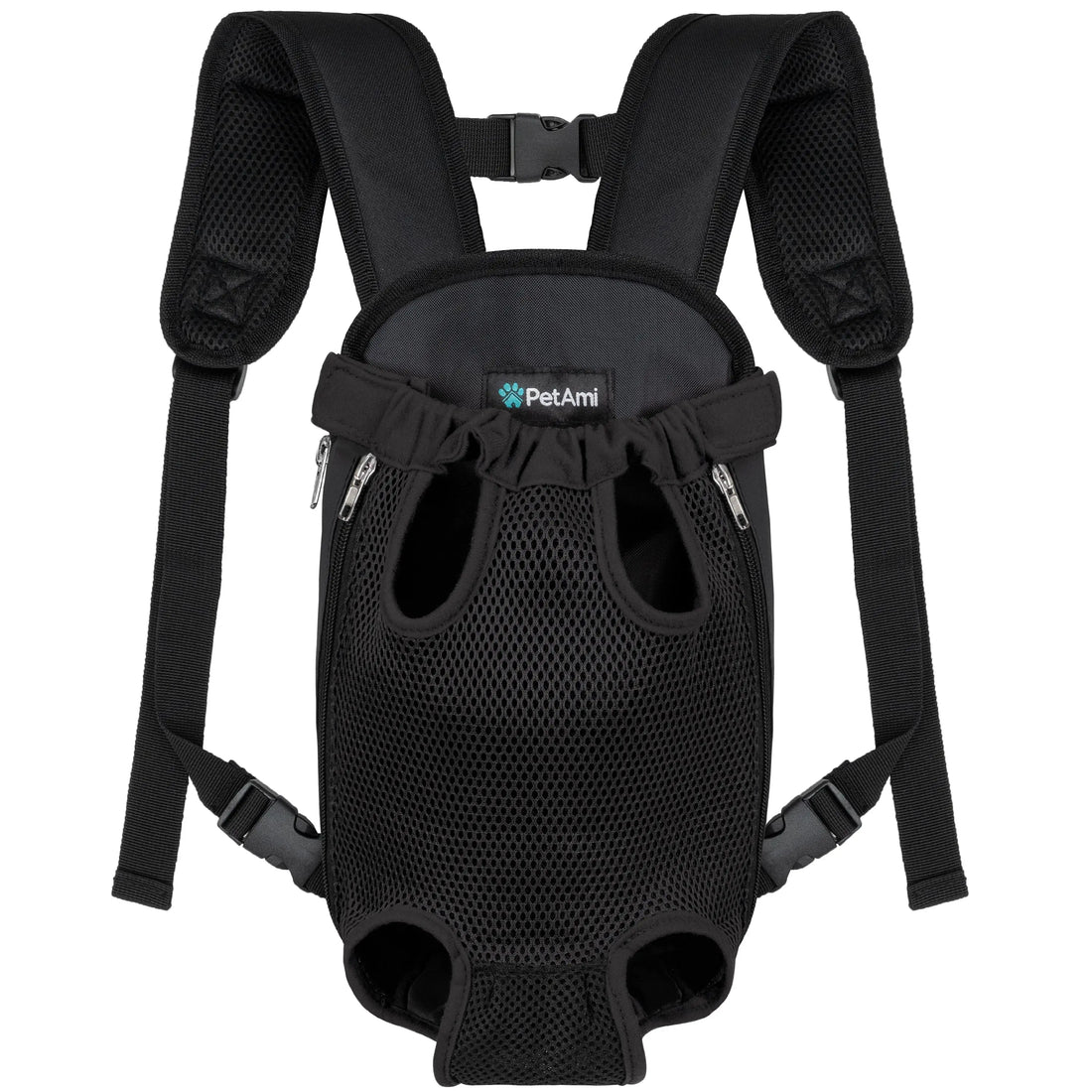 Petami Dog Carrier Backpack, Adjustable Dog Pet Cat Front Carrier Backpack | Ventilated Dog Chest Carrier for Hiking Camping Travel, Sling Bag for Small Medium Dog Cat and Puppies
