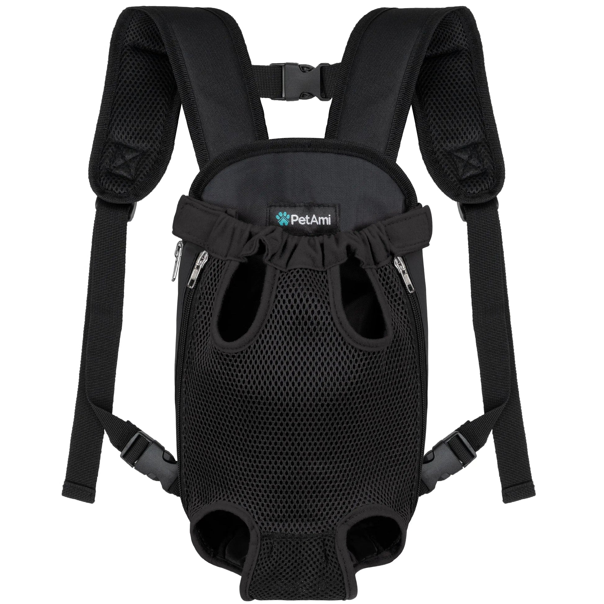 Petami Dog Carrier Backpack, Adjustable Dog Pet Cat Front Carrier Backpack | Ventilated Dog Chest Carrier for Hiking Camping Travel, Sling Bag for Small Medium Dog Cat and Puppies