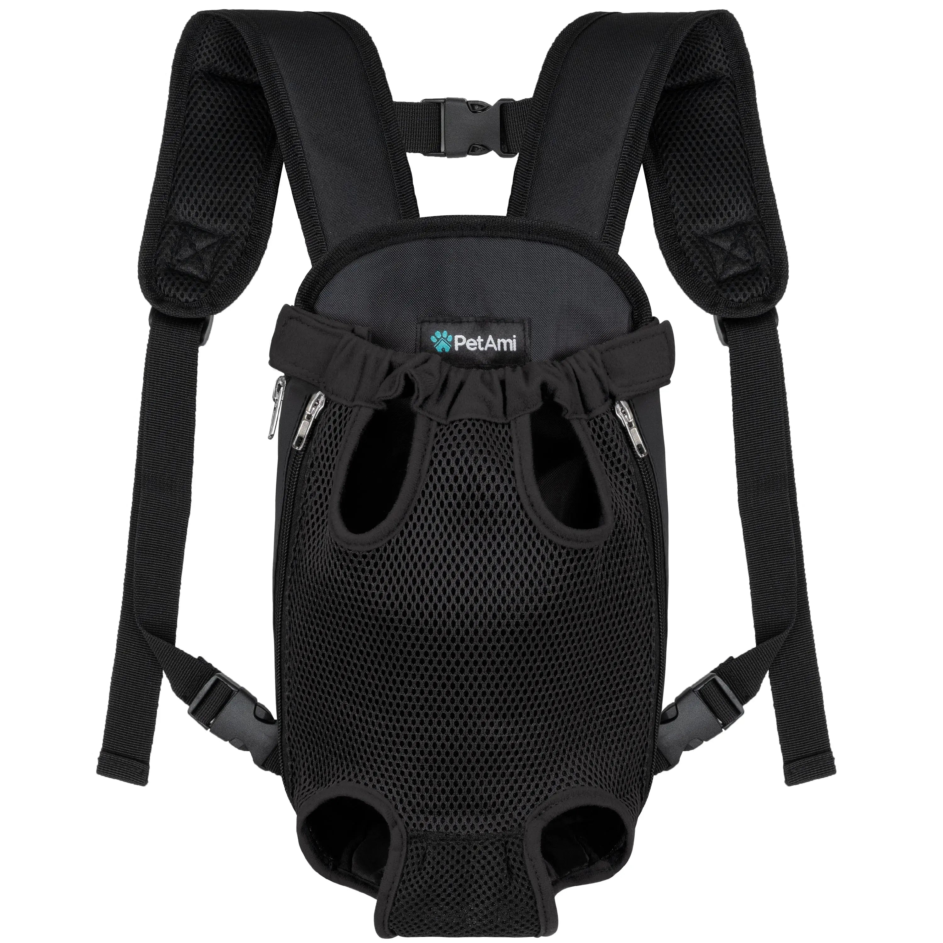 Petami Dog Carrier Backpack, Adjustable Dog Pet Cat Front Carrier Backpack | Ventilated Dog Chest Carrier for Hiking Camping Travel, Sling Bag for Small Medium Dog Cat and Puppies