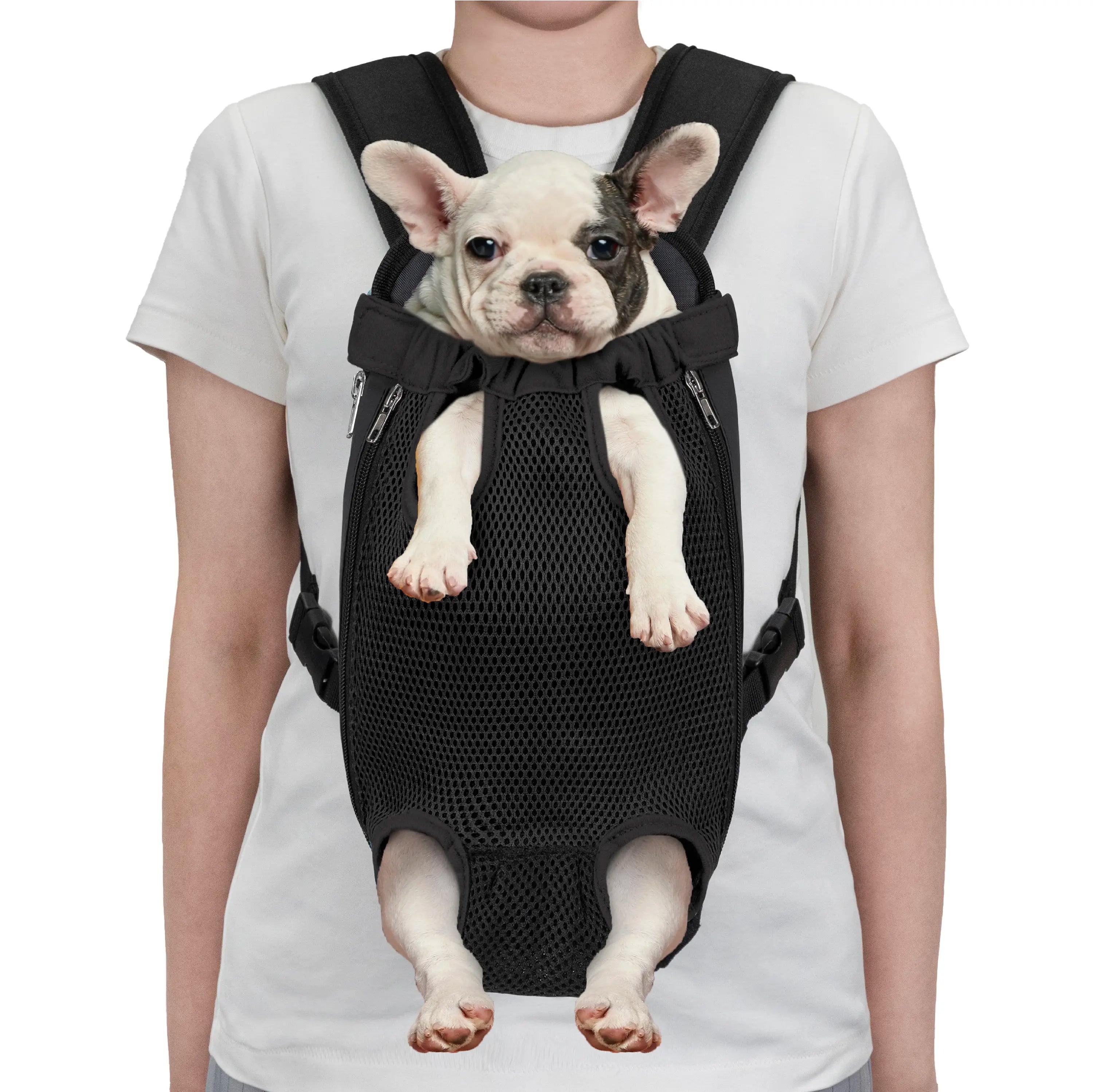 Petami Dog Carrier Backpack, Adjustable Dog Pet Cat Front Carrier Backpack | Ventilated Dog Chest Carrier for Hiking Camping Travel, Sling Bag for Small Medium Dog Cat and Puppies