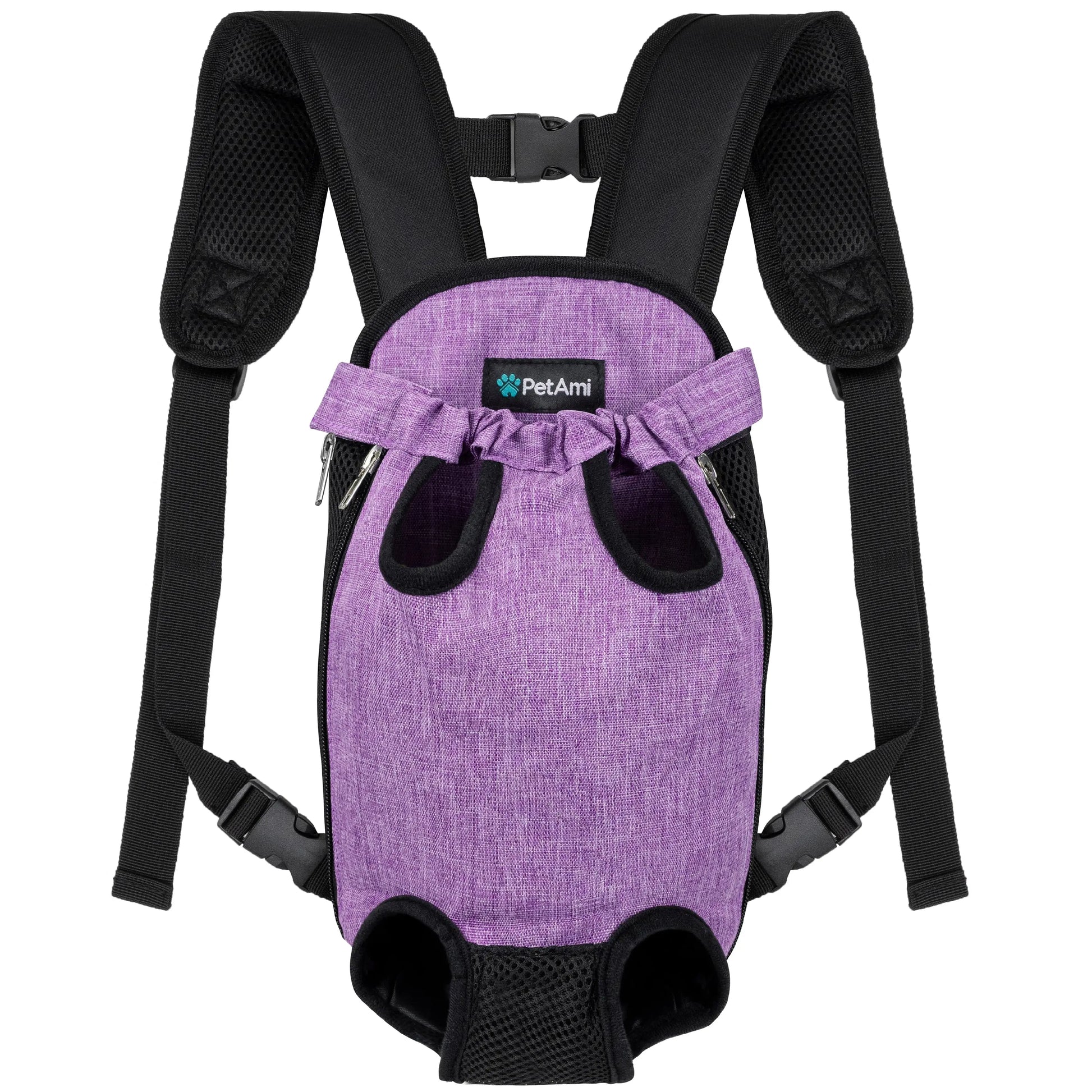 Petami Dog Carrier Backpack, Adjustable Dog Pet Cat Front Carrier Backpack | Ventilated Dog Chest Carrier for Hiking Camping Travel, Sling Bag for Small Medium Dog Cat and Puppies